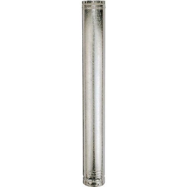 Ameri-Vent 4E4 Type B Gas Vent Pipe, 4 in OD, 4 ft L, Galvanized Steel 40000